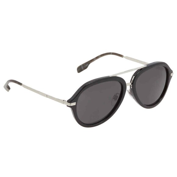 Burberry Pilot Mens Black Sunglasses New - Picture 1 of 3